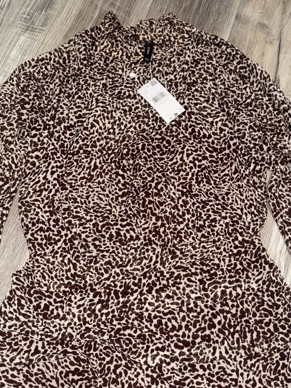 Mango Vestido Leopard Print Dress Size Large NWT